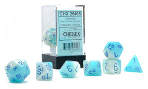 Immagine di GEMINI POLYHEDRAL PEARL TURQUOISE-WHITE/BLUE LUMINARY 7-DIE SET