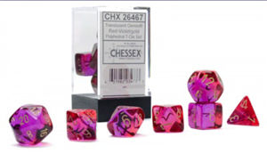 Immagine di GEMINI POLYHEDRAL TRANSLUCENT RED-VIOLET/GOLD 7-DIE SET